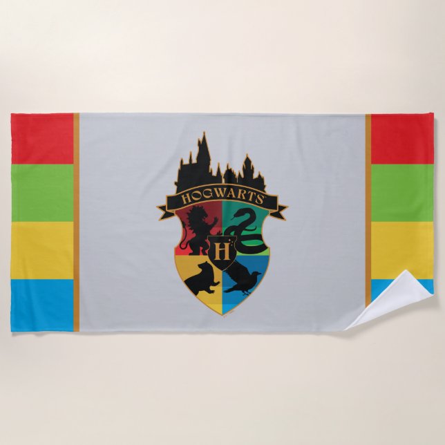 Serviette De Plage HoGWARTS™ Castle Crest House Insigne de fierté (Devant)