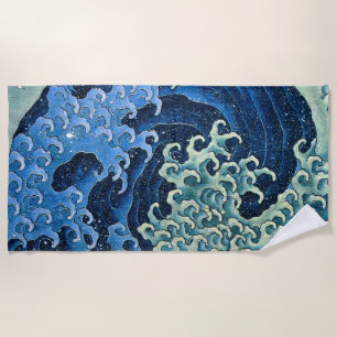 Serviette De Plage Hokusai Vague féminine Océan Vintage