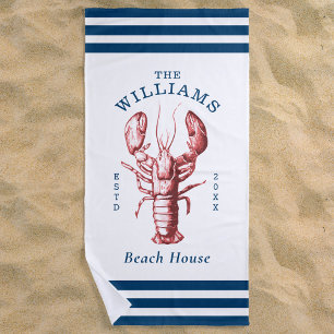 Serviette De Plage Homard côtier Beach House