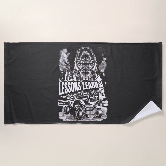 Serviette De Plage Home Legendary Gorilla Lessons Learn Beach Towel (Devant)