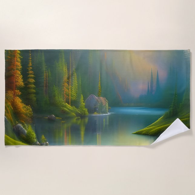 Serviette De Plage Home Sweet Home dans les bois (Devant)