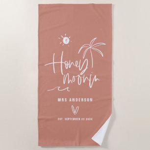 Serviette De Plage Honeymooning palm trewedding gift