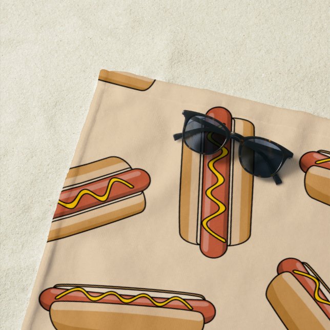 Serviette De Plage Hot dog (En situation)
