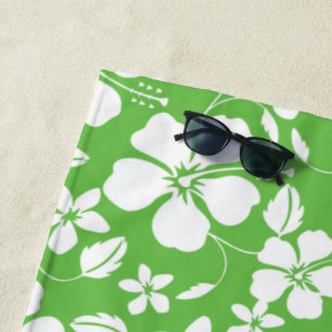 SERVIETTE DE PLAGE HULA HAÏIENNE (HIBISCUS) LIME