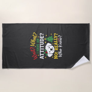 Serviette De Plage Humeur de chien de Noël Humour de fêtes