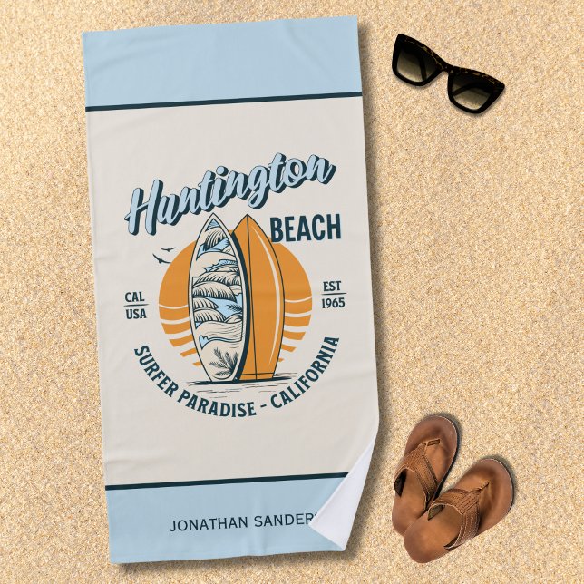 Serviette De Plage Huntington Beach California Funny California Beach (Créateur téléchargé)