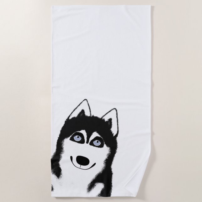 Serviette de plage Husky (Devant)