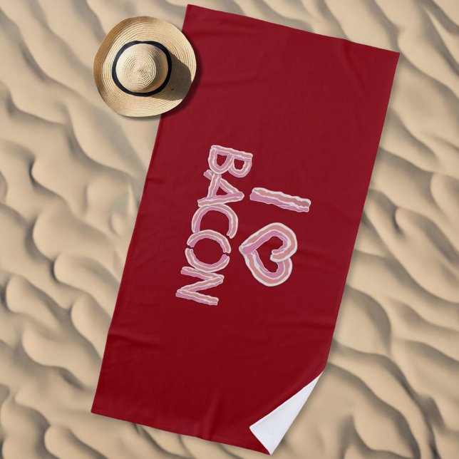 Serviette De Plage I Love Bacon (Créateur téléchargé)
