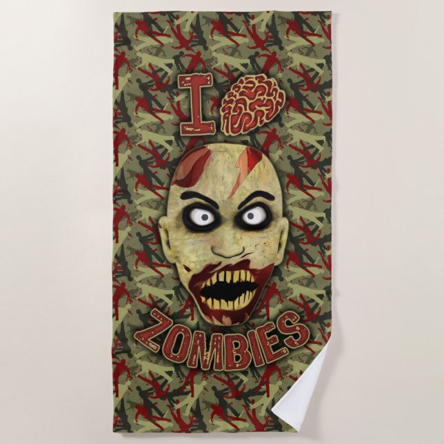 Serviette De Plage I zombis de cerveau (Devant)