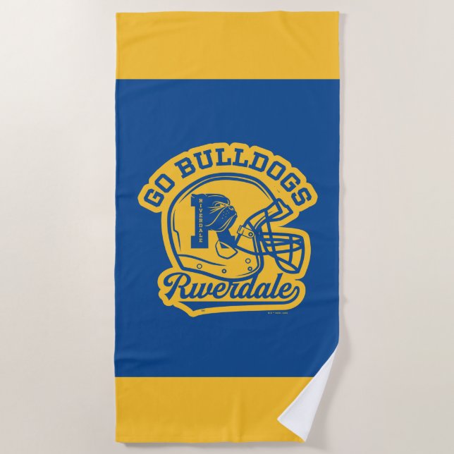 Serviette De Plage Icône de casque de football Go Bulldogs (Devant)