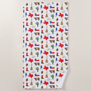 Serviette De Plage Icônes du Texas