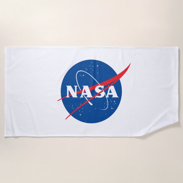 Serviette de plage Iconique de la NASA (blanc roqu (Devant)