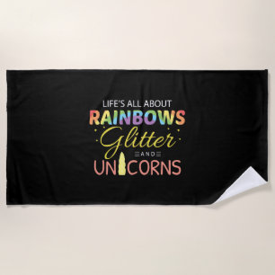 Serviette De Plage Idée de cadeau pour amoureux de licorne Arc-en-cie