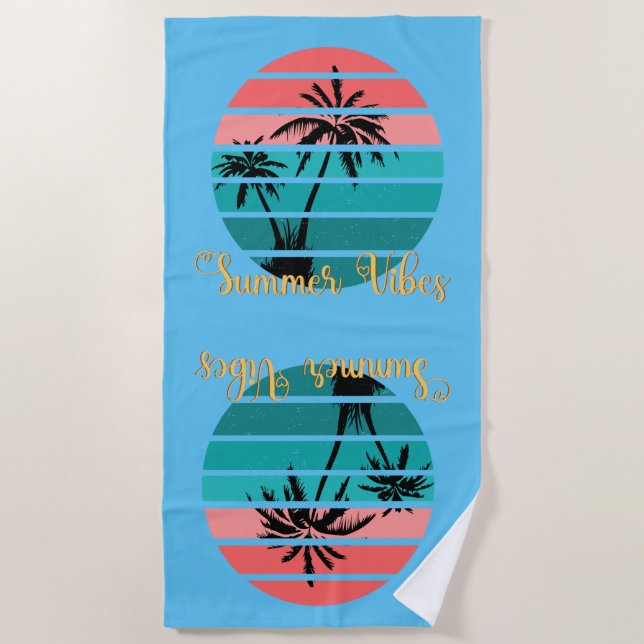 Serviette De Plage Idées de vacances d'été (Devant)