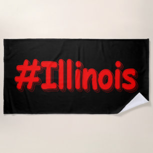 Serviette De Plage "#Illinois" Joli Design. Commandez dès maintenant 