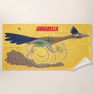 Serviette De Plage Illustration amusante de la caricature d'oiseau du