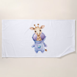 Serviette De Plage Illustration classique de l'astronaute Giraffe