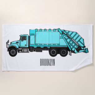 Serviette De Plage Illustration de camion à ordures