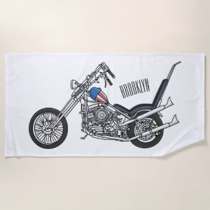 Serviette De Plage Illustration de Chopper Motorcycle 1950