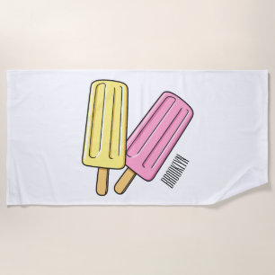 Serviette De Plage Illustration de dessin animé de sucette glacée