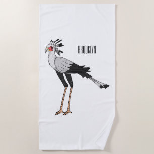 Serviette De Plage Illustration de dessin du secrétaire pour oiseaux