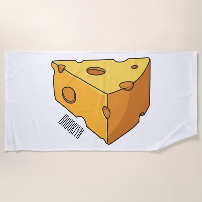 Serviette De Plage Illustration de fromage (Devant)