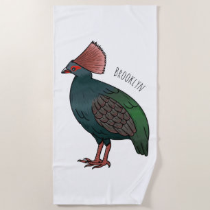 Serviette De Plage Illustration de la caricature d'oiseau perdrix en 