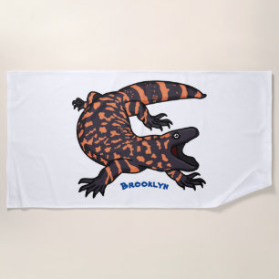 Serviette De Plage Illustration de lézard géant affamé