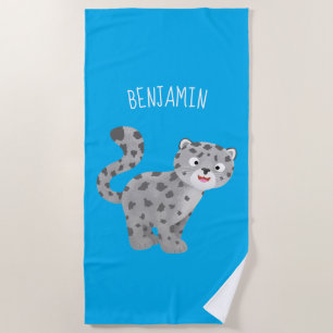 Serviette De Plage Illustration de mignon léopard des neiges