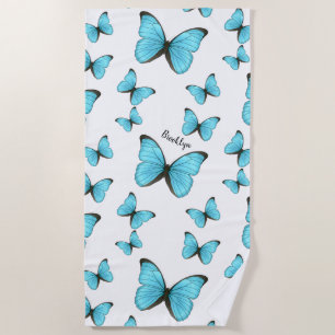 Serviette De Plage Illustration de papillons Morpho