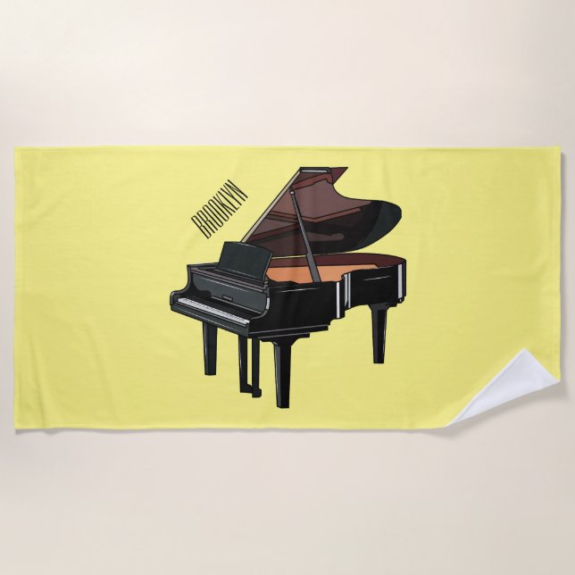 Serviette De Plage Illustration de piano (Devant)