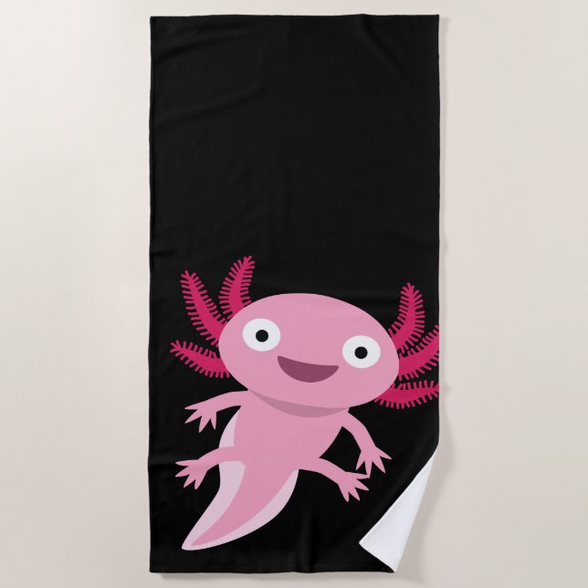 Serviette De Plage Illustration drôle Axolotl (Devant)
