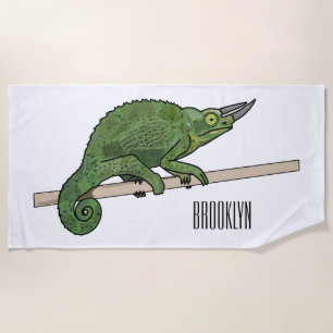 Serviette De Plage Illustration du caméléon de Jackson