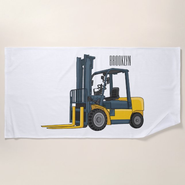 Serviette De Plage Illustration du chariot élévateur (Devant)
