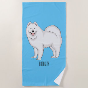 Serviette De Plage Illustration Samoyed dog