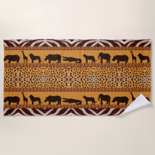 Serviette De Plage Impression animale de motif de guépard africain tr
