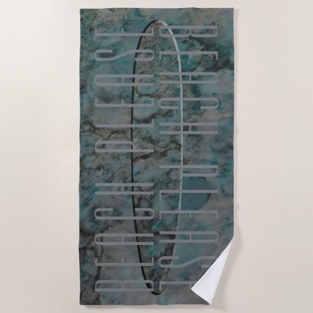 Serviette De Plage Impression de la carte de Surf de plage (Devant)