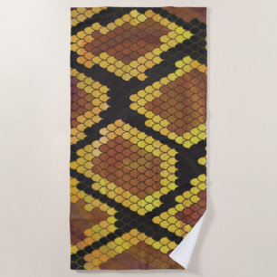 Serviette De Plage Impression de serpent Gold