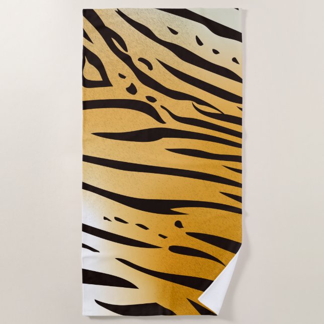 Serviette De Plage Impression de tigre (Devant)