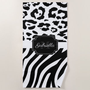 Serviette De Plage Impression Lepard / Impression Zebra