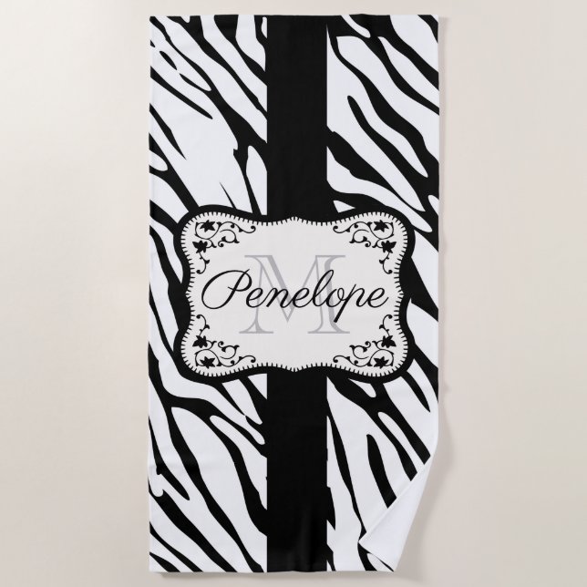 Serviette De Plage Impression Zebra (Devant)