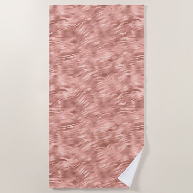 Serviette De Plage Impression Zèbre rose chic (Devant)