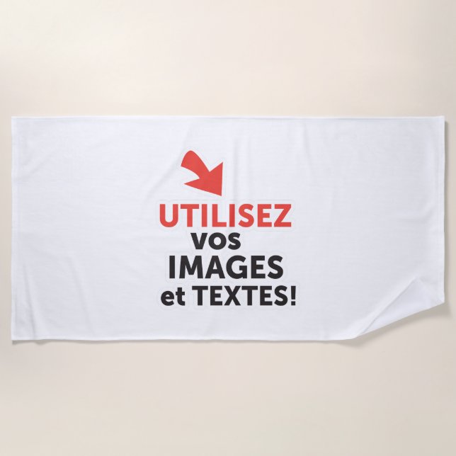 Serviette De Plage Imprimer vos conceptions en ligne en français (Devant)