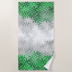 Serviette De Plage Indicateur Abstrait Grayromantic Pride