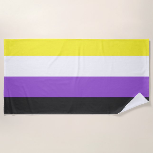 Serviette De Plage Indicateur Enby (Pride non binaire) (Devant)