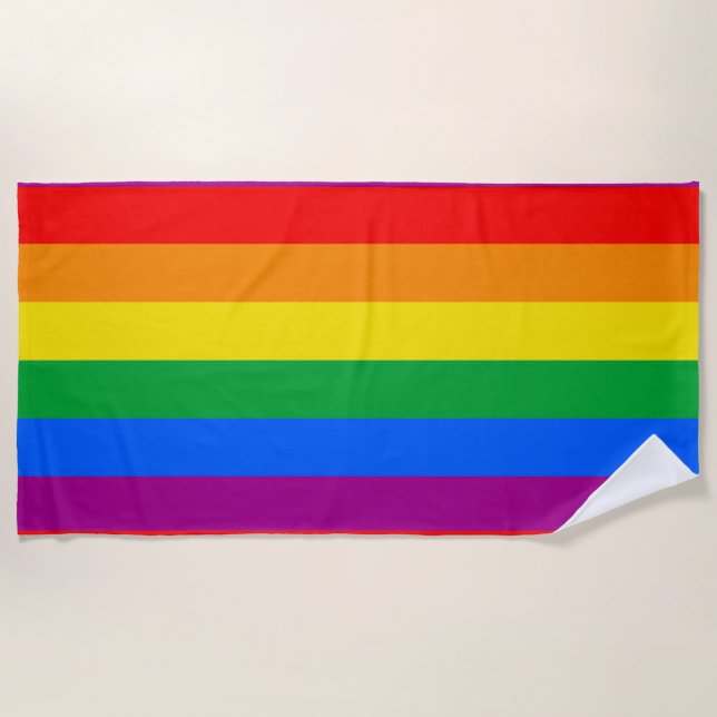 Serviette De Plage Indicateur Gay pride traditionnel (Devant)