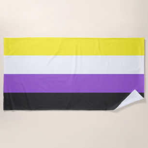Serviette De Plage Indicateur Pride non binaire
