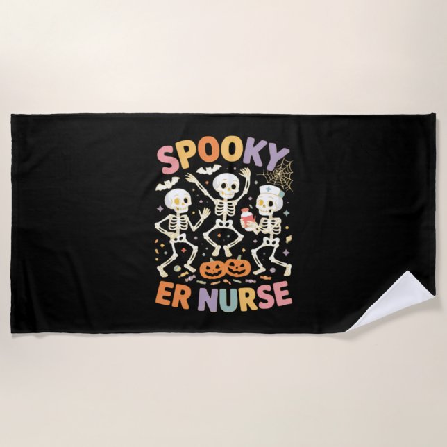 Serviette De Plage Infirmière Cute Halloween Éffrayant Essentiel T-Sh (Devant)