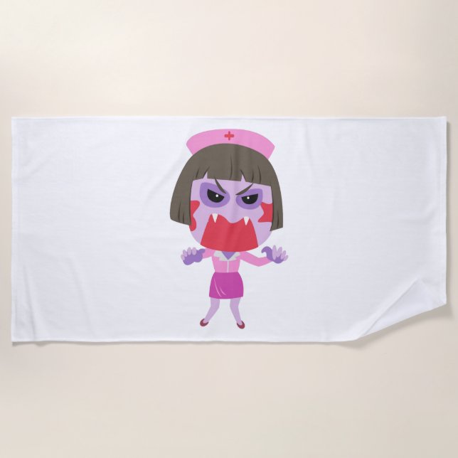 Serviette De Plage Infirmière d'Halloween (Devant)