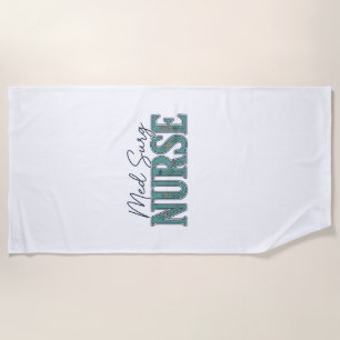 Serviette De Plage Infirmière en médecine chirurgicale dessin floral 